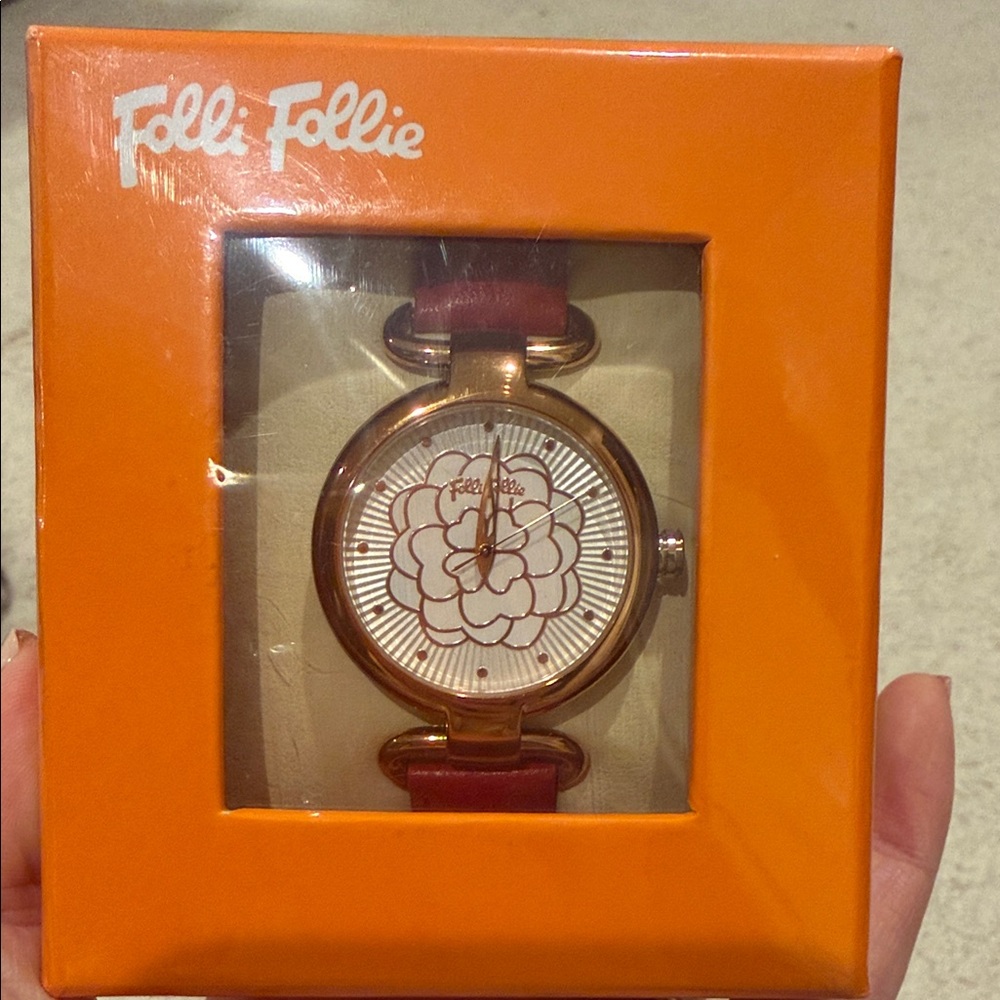 Brand New Folli Follie Women's Red and Gold Watch